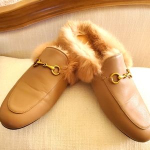 Leather / fur Mules